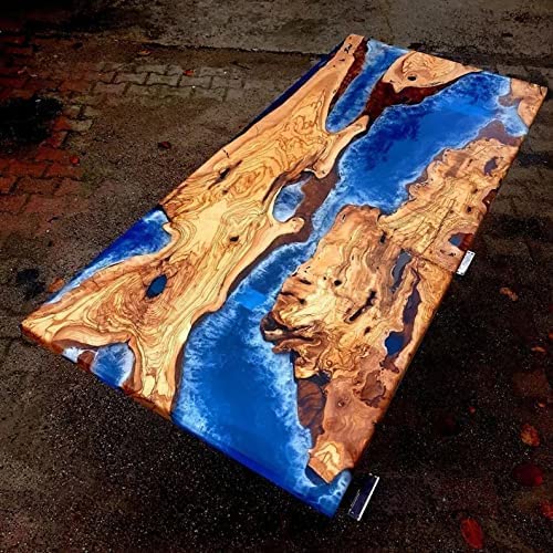 TUZECH Epoxy Table Fully Customized Thick Resin River Table Top Indoor Outdoor Wooden Dining Table Top (72x36 Inch) with 30 Inches Tall Legs