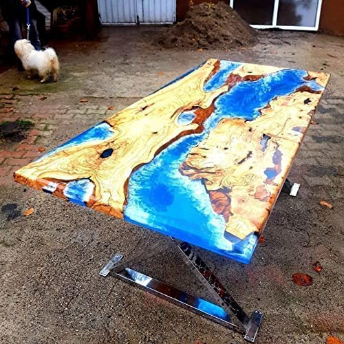 TUZECH Epoxy Table Fully Customized Thick Resin River Table Top Indoor Outdoor Wooden Dining Table Top (72x36 Inch) with 30 Inches Tall Legs