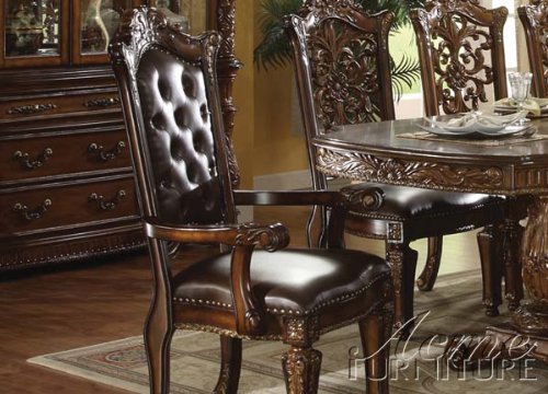 Acme Vendome Casual Dining Room Set with Dining Table, Side Chair and Arm Chair