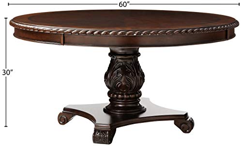 24/7 Shop at Home Starner Traditional Tufted Dining Table, 7-Piece Set, Brown Cherry