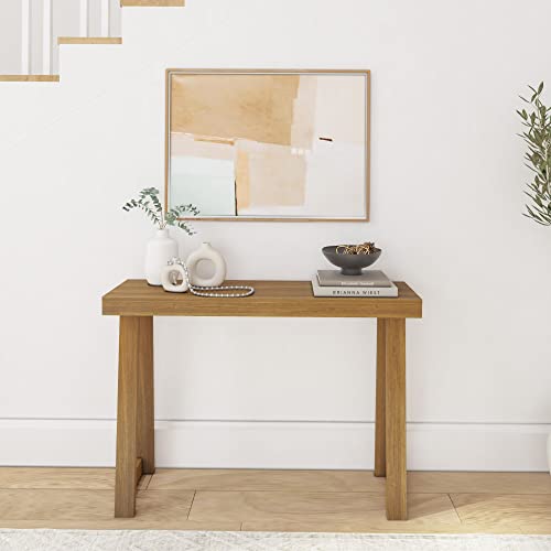 Solid Wood Console Table - 46.25 Inch Pecan