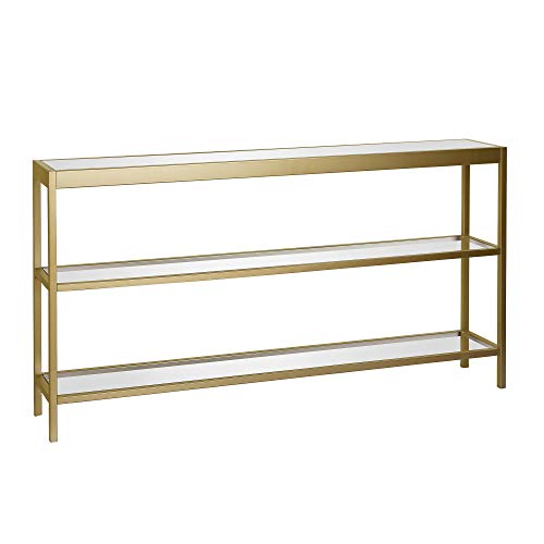 Henn&Hart Brass 55" Rectangular Console Table
