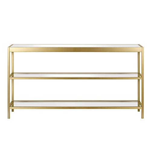 Henn&Hart Brass 55" Rectangular Console Table