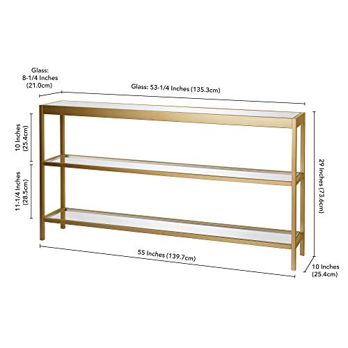Henn&Hart Brass 55" Rectangular Console Table