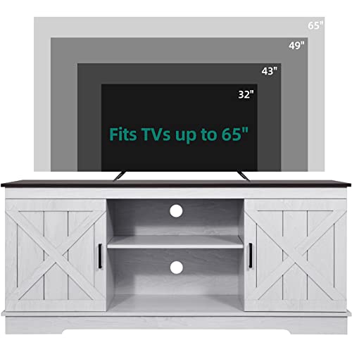 Farmhouse TV Stand with Double Barn Doors, 59