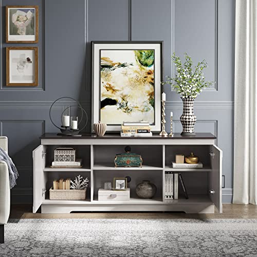 Farmhouse TV Stand with Double Barn Doors, 59