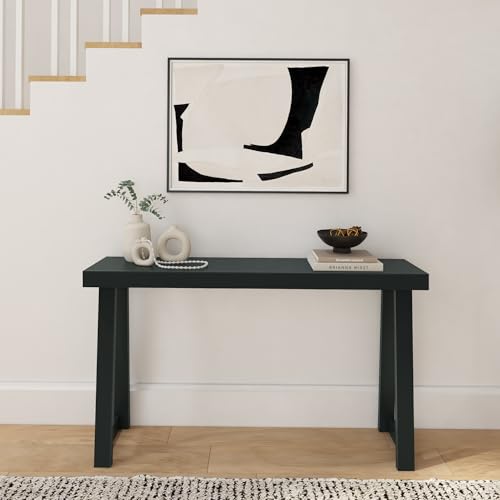 Solid Wood Console Table - 56 Inch, Black