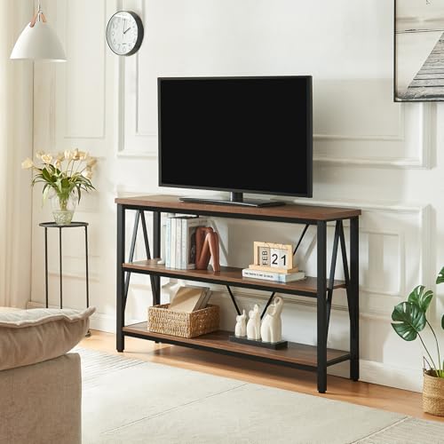 Rustic Industrial Entryway Console Table with Storage