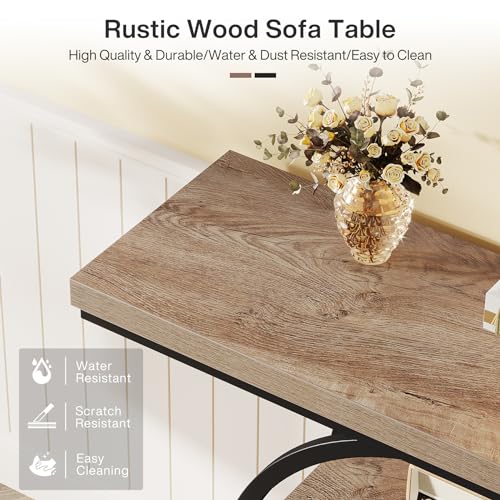 Industrial 4-Tier Console Table with Circle Base