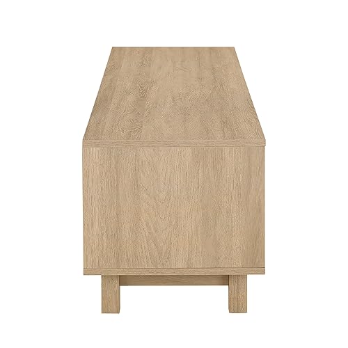 Coastal Oak Modern Fluted-Door TV Stand, 58