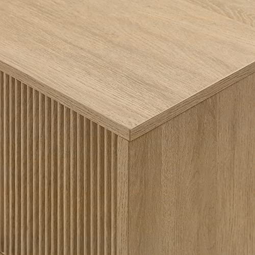 Coastal Oak Modern Fluted-Door TV Stand, 58