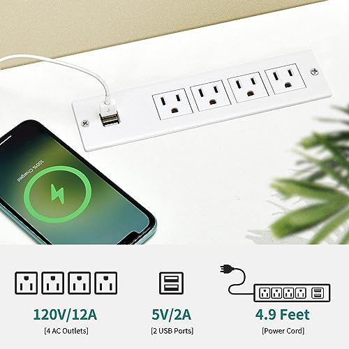 Modern 75" TV Stand with LED Power Outlets