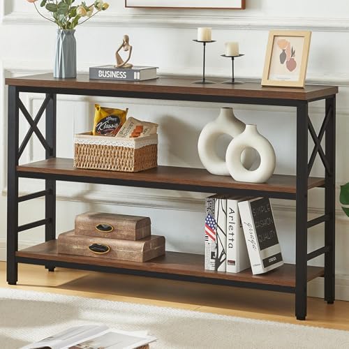 HOMBAZAAR Industrial Entryway Console Table with Storage