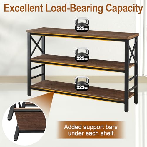 HOMBAZAAR Industrial Entryway Console Table with Storage