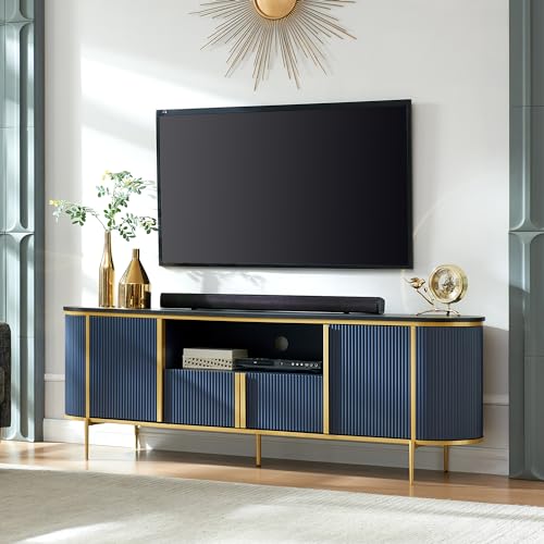 Luxury Navy Blue Fluted 70" TV Stand