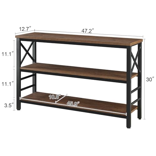 HOMBAZAAR Industrial Entryway Console Table with Storage