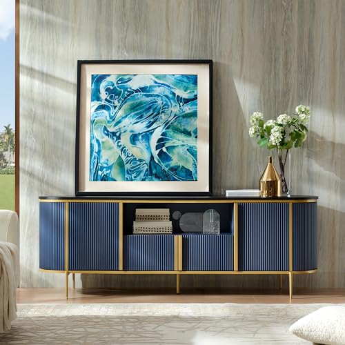 Luxury Navy Blue Fluted 70" TV Stand