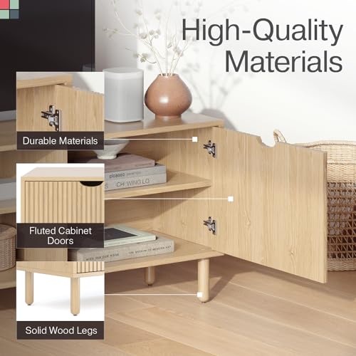 Modern Fluted 70" TV Stand with Storage