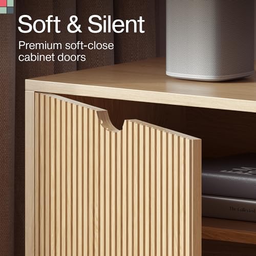 Modern Fluted 70" TV Stand with Storage