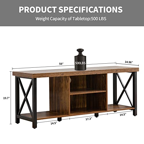 Rustic Brown TV Stand for 55-Inch TVs