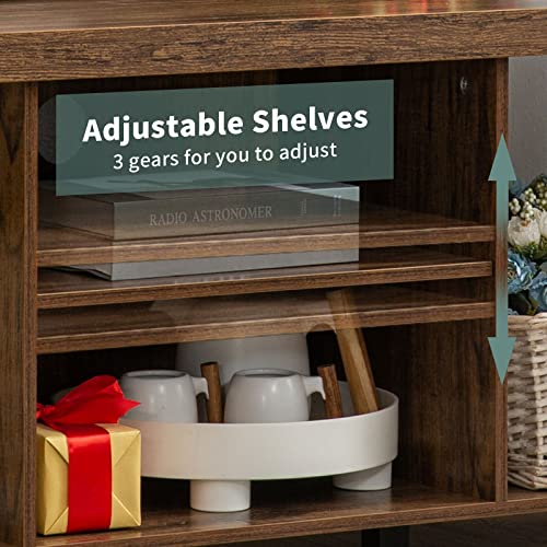 Rustic Brown TV Stand for 55-Inch TVs