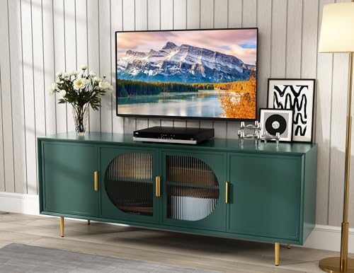 Modern Glass Door TV Stand for 70-inch TVs