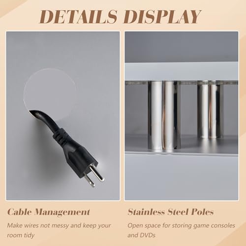 Modern 70" TV Stand with LED Light, Grey