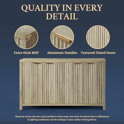 Oxford Fluted Storage Sideboard with Adjustable Shelves