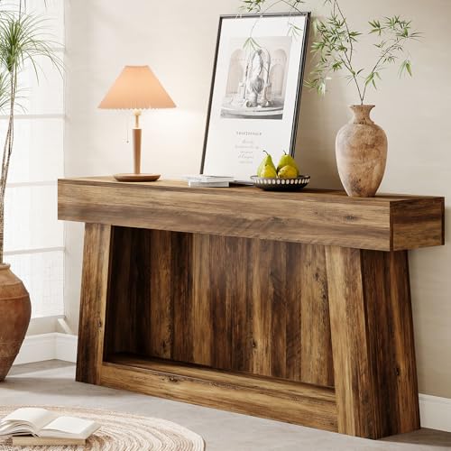Rustic 63" Farmhouse Console Table with Storage