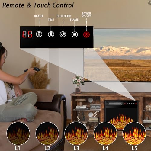 Pretzi 58" LED Fireplace TV Stand with Storage