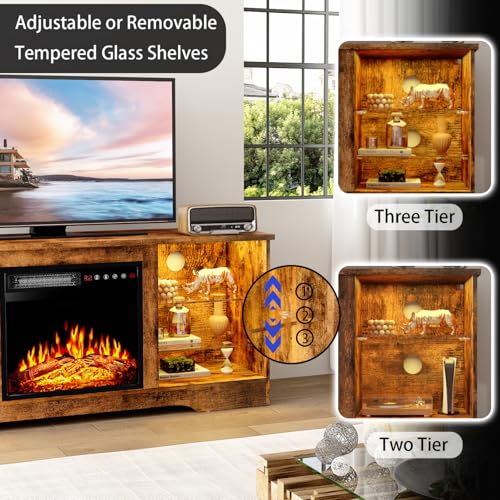 Pretzi 58" LED Fireplace TV Stand with Storage