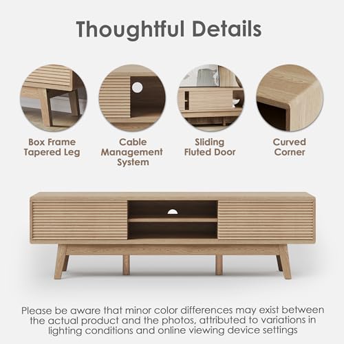 Mid Century Modern TV Console in Light Oak