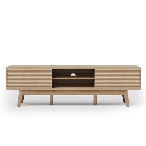 Mid Century Modern TV Console in Light Oak