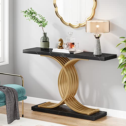 Tribesigns Gold Modern Console Table with Geometric Legs