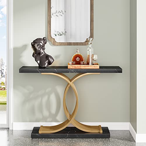 Tribesigns Gold Modern Console Table with Geometric Legs