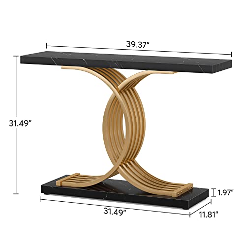 Tribesigns Gold Modern Console Table with Geometric Legs