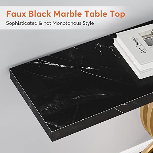 Tribesigns Gold Modern Console Table with Geometric Legs