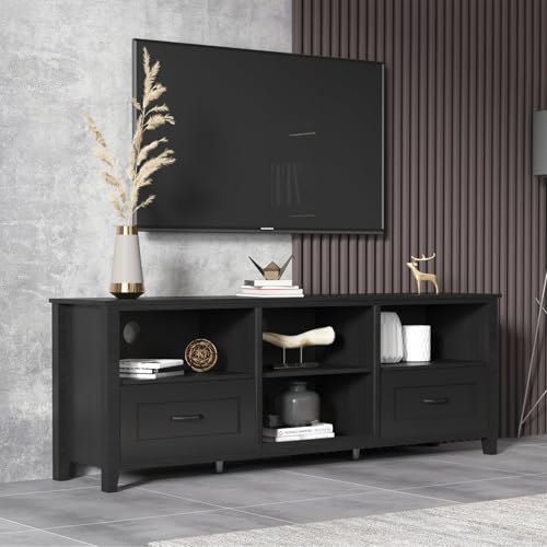 70-Inch TV Stand with Drawers and Media Storage