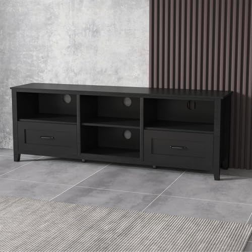 70-Inch TV Stand with Drawers and Media Storage