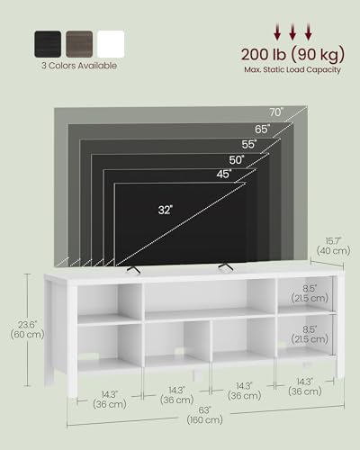 VASAGLE 70-Inch TV Stand with Storage Shelves