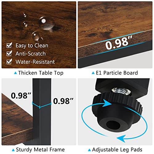 Extra Long Industrial Console Table with Shelves