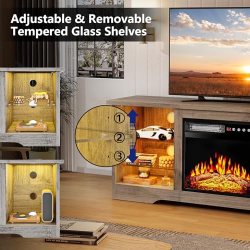 Modern Fireplace TV Stand for TVs up to 68