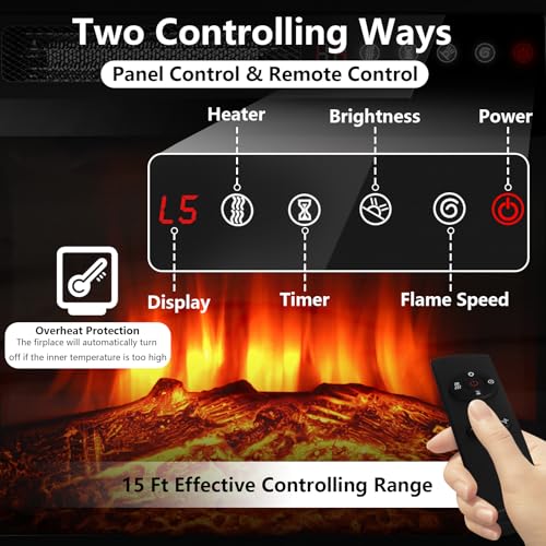 Modern Fireplace TV Stand for TVs up to 68