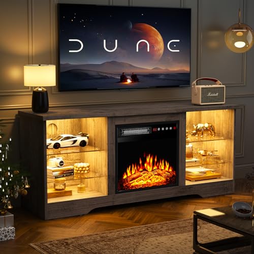 Modern Fireplace TV Stand for TVs up to 68