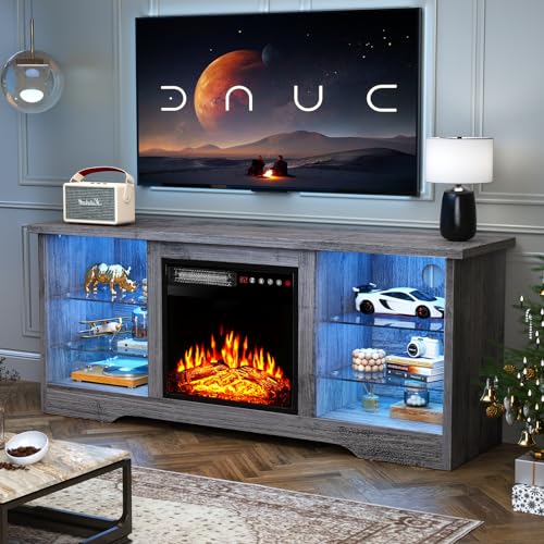 Modern Fireplace TV Stand for TVs up to 68