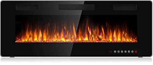 BOSSIN 50" Ultra-Thin Recessed Electric Fireplace