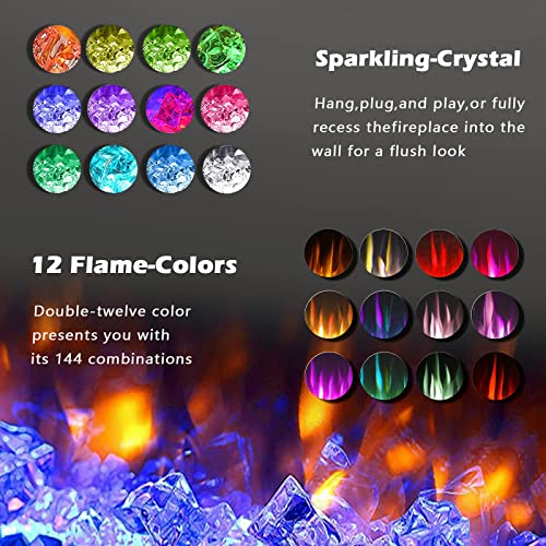 BOSSIN 50" Ultra-Thin Recessed Electric Fireplace