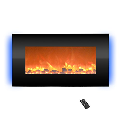 30-Inch Wall Mounted Electric Fireplace with Remote