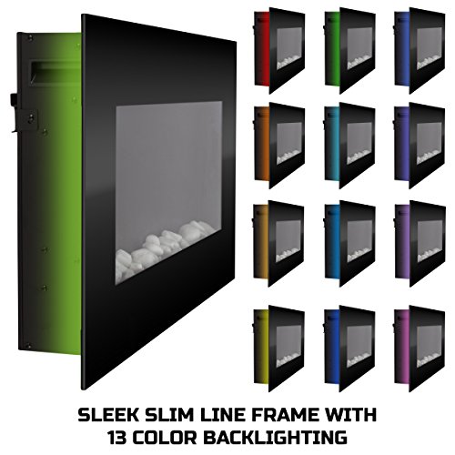 30-Inch Wall Mounted Electric Fireplace with Remote