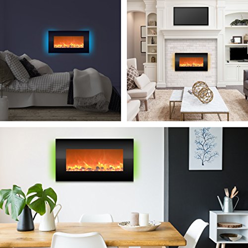30-Inch Wall Mounted Electric Fireplace with Remote